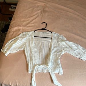 White cover up blouse
